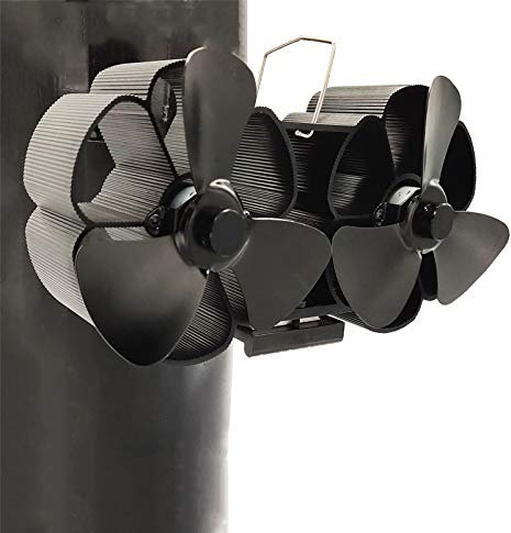 YH-fan Ventilador de la Chimenea, Ventilador de Estufa de Calor de Chimenea, 6 aspas, Ventilador ecológico de Calor para Estufa de leña/Chimenea/Gas/pellets/Madera/Troncos,E