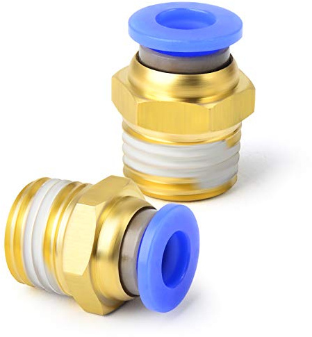 TAILONZ PNEUMATIC Racor recto macho de 8 mm de diámetro exterior x 1/4 BSP PC8-02 (paquete de 10)