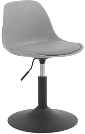WOLTU 1er Set Verstellbarer Sitzhocker Stuhl Arbeitshocker Bürohocker Esszimmerstuhl Schminkhocker Homeoffice Kommerzieller Shop Mehrzweck PU Grau Sitz 39,5-50,5cm Hoch BH304gr-1