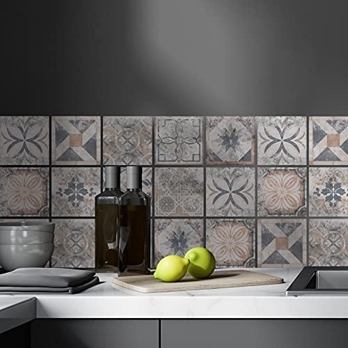 32 Stück Fliesenaufkleber Dekorative Fliesen Kleber für Bad und Küche Design Aufkleber; Abziehen und Aufkleben; selbstklebende abnehmbare Fliesen für Heimdekoration; Backsplash für Küche (1064OST)