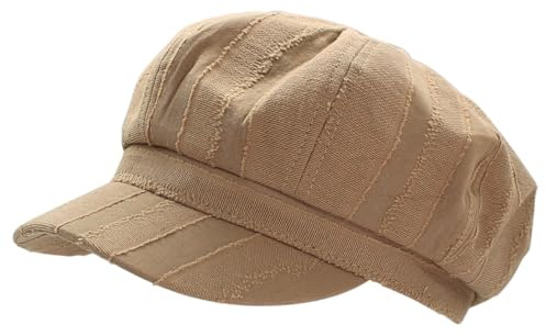 dy_mode Schirmmütze Damen Cord Kappe Ballonmütze Barett Cap - BM110 (BM140-Hellbeige)