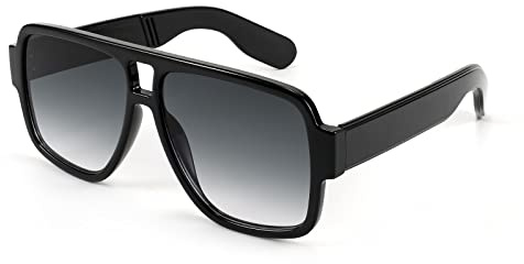 Karsaer Retro 70s Inspired Aviator Eyewear for Men and Women, Double Bridge Square Frame, Bold Pilot Design K7123