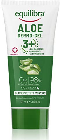 equilibra Corpo, Aloe Dermo-Gel 3+, Gel per Arrossamenti a Base di Aloe Vera e Aloe 3+, Gel per una Pelle Sana Adatto per Pelle con Rossore, Pelle Secca e Disidratata, Pelle Stressata, 150 ml