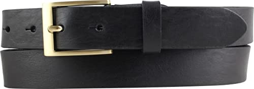 BELTINGER Herren-Gürtel aus Vollrindleder mit goldenern Gürtelschnalle 3 cm | Anzug-Gürtel für Herren 30mm | Chino-Gürtel mit Schnalle gold