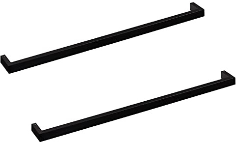 SOTECH 2 x Handtuchhalter Atlanta 413 mm BA 400 mm schwarz matt brüniert | für Wand- / Schrankmontage Handtuchstange Handtuchreling
