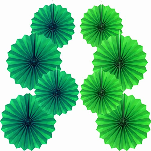 Fächer Deko, Grün 40.6CM(16in) und 30.4CM(12in) Hängende Papier Fächer Dekoration, Party Fans Kit 6er Set