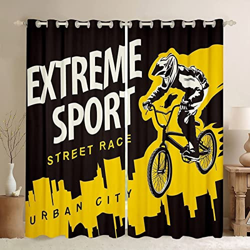 Tende Oscuranti Piccola Carriola per Interni Stampa 3D Tenda Oscurante Sport Estremo Tende Termiche Isolanti con Anelli per Camera da Letto Soggiorno 2 Pezzi 132x160 cm