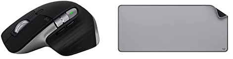 Logitech MX Master 3S per Mac - Mouse Bluetooth Wireless con Scorrimento Ultraveloce, Ergo, 8K DPI & Desk Mat - Studio Series, Multifunzione, Tappetino per Mouse Esteso