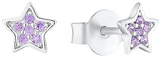 s.Oliver Ohrstecker 925 Sterling Silber Mädchen Kinder Ohrschmuck, mit Schmucksteinen, Stern, Kommt in Schmuck Geschenk Box