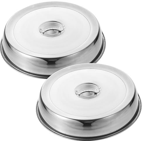 NAMOARLY Edelstahl Lebensmittelechte Dampfabdeckung Rund 28cm Grill Und Steakdeckel Für Outdoor Und Profi Küche
