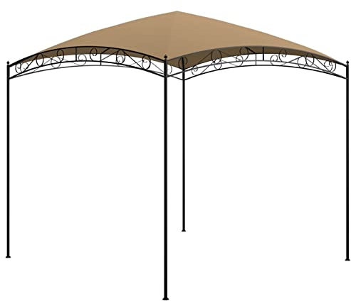ARKEM Pavillon 3x3x2,65 m Taupe 180 g/m² Moskitonetz Garten TerrassenüBerdachung Freistehend