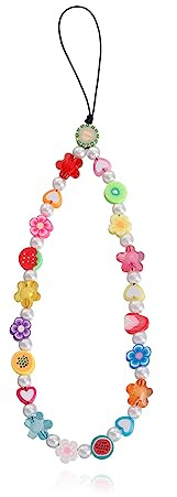 Handyanhänger, 2 Stück Handykette Universal, Handyanhänger, Handy Perlen Schlüsselband, Handschlaufe, Handykette Perlen Bunt Kurz, Handyband, Universal Perlen Schlüsselband Abnehmbares