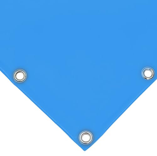 Telo Impermeabile Occhiellato da Esterno in PVC 650 gr/m² Tendone con Occhielli ogni 50 cm e Orlo di Rinforzo, Telo Plastica Impermeabile Antivento, Antipioggia, Antimuffa (AZZURRO 3 x 7 m)