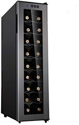 Schwarzer Einzonen-Weinkühler Für 18 Flaschen, Multifunktionaler Elektronischer Weinschrank Mit Konstanter Temperatur, Mit Rot- Und Weißweinkeller Auf Der Theke, Mit Digitaler Temperaturanzeige