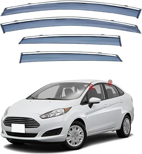 Auto Windabweiser für Ford Fiesta Sedan MK6 2009-2023,Autofenster Regenschutz Luftabweiser Regenabweiser Fahrzeug-Spezifisches Zubehör.