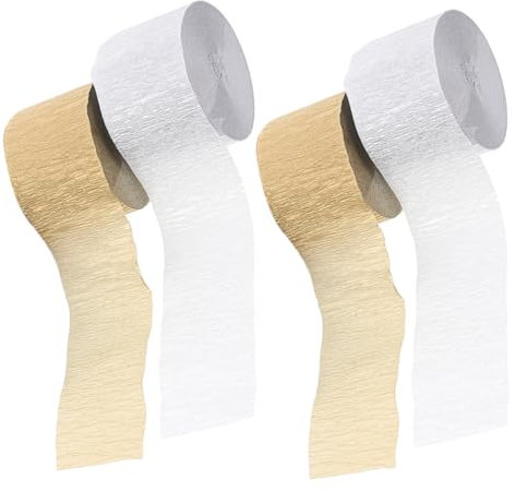 Tofficu 4 Rollen Rolle aus Krepppapier Streamer für Hochzeitsfeiern Dekorationen aus Krepppapier farbiger Streamer hochzeitsdeko Party-Krepppapier-Streamer Krepppapierschlangen für Partys