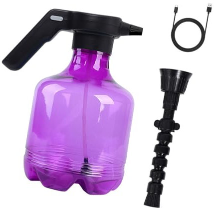 ＡＷＨＡＯ Regadera eléctrica de 3,0 L, pulverizador de jardín Recargable por USB, Planta señor para fertilizar y Limpiar, PÚrpura