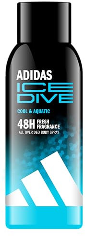 adidas, Ice Dive Deodorante Spray Uomo, Profumo che Dura fino a 48 Ore, Formula Vegana e Senza Alcol, 150ml