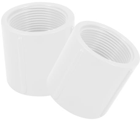 HANABASS 2pcs PVC Pipe Connector Full Threaded Water Fitting Adapter for Plumbing PVC Material Easy Installation for Home and Garden Use