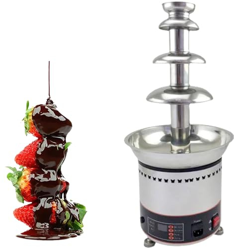 Fontana di cioccolato elettrica a 4/5/6/7 livelli, grande fontana di cioccolato con funzione di fusione e funzione di mantenimento del calore, per dippare frutta, marshmallow e altro ancora ,4Tier