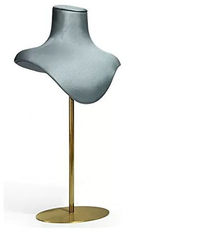 CFY652 Schmuckständer Lederschmuck-Büsten-Halsketten-Ausstellungsstand-Halsketten-Büsten-Kettenhalter-Anzeigen-Organisator-Show-Boutique-Stand-Mannequin-Messe-Schmuck-Halter Schmuckaufbewahrung