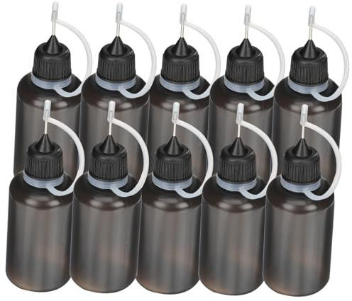 PartyKindom 20pcs Squeeze Bottles Pointed Nozzles Plastic Oil Dispensing Bottles for Machine Oil Paint