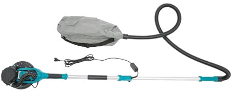 OUKANING Faltbarer Elektrischer Trockenbau-Schleifer 750W, 6-Stufig Einstellbar, Mit Staubabsaugung, LED Beleuchtung, 0-90° Verstellbar Und Längenverstellbar Für Wände/Decken (Blau)
