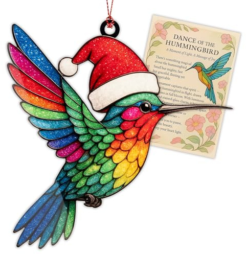 Hummingbird Gifts for Women - Christmas Ornament 2026 - Beautiful Christmas Ornaments Decorative Hummingbird with Meaningful Story Card Humming Bird Valentines Birthday Teacher Gift