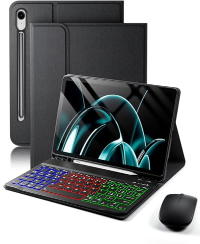 Per Samsung Galaxy Tab S10 Lite/S10 FE(2025)/S9 FE(2023)/Tab S9(2023)/Tab S8(2022)/Tab S7 (2020)10,9-11 Pollici Cover Con Bluetooth Italiano(QWERTY)Tastiera Retroilluminati Mouse Backlit Keyboard Case
