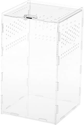 VICASKY Magnetic Acrylic Reptile Terrarium High Transparency Habitat Box for Snakes Lizards Spiders Turtles with Easy Clean Design