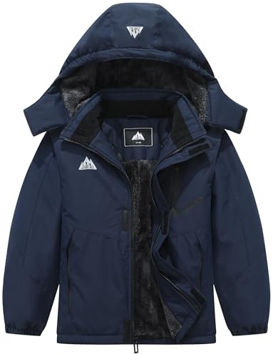 SOBAPRA Kids Waterproof Ski Jacket Winter Coat Boys and Girls Fleece Snowboarding Jacket