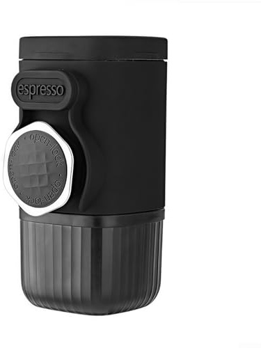 Entgoinggo Macchina per caffè espresso Manuale Pressa A Mano Macchina Da Caffè 15 Bar Pressione 100Ml Serbatoio Acqua Per Viaggi Campeggio Escursioni