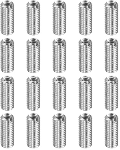 QUARKZMAN 20Stk Einschraubmutter M8 auf M6 x 20mm Gewindeeinsatz | Edelstahl Gewindehülse Reduzierhülsen Metrische Selbstschneidende Gewindeadapter für Automobilen Möbel DIY Mechanischen