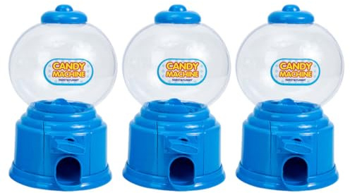 OFFSCH Mini Máquina de Chicles para Dispensador de Dulces de Plástico 3 Unidades en Azul Portátil y Multifuncional para Fiestas Infantiles y Escritorio