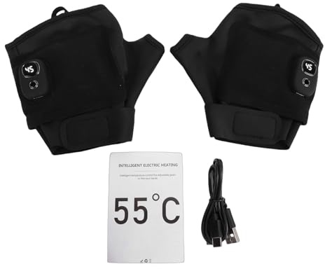 Dilwe Guantes Eléctricos, Guantes Calefactables con Batería Recargable con 3 Niveles de Calefacción Ajustables 45C 50C 55C, para Actividades Al Aire en Clima Frío de Invierno