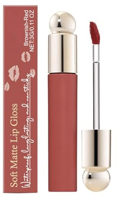 Feuchtigkeitsspendender Lipgloss für weiche, glänzende Lippen - Leichte Feuchtigkeitsglanz-Formel - Angenehmes Tragen den ganzen Tag - Natürliches leuchtendes Finish (Brown-red1pcs)