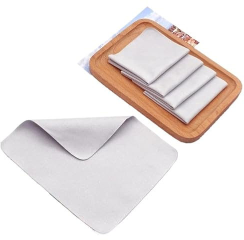 Gamuza Limpia Gafas Lote de 5 paños de Microfibra for Limpiar Lentes de Gafas, Ropa, Joyas, Piano, Ordenador y Pantalla de teléfono.(Gray-5PCS)