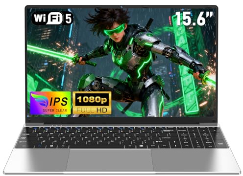 NAIKLULU 2026 15.6 Pouces Ordinateur Pc Portable, M3 6Y30 Processor RAM 8GB SSD 256GB Laptop Computer, Webcam/5000Mah/38Wh/USB 3.0/Carte TF