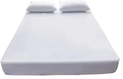 Housse De Matelas Housse de matelas imperméable avec fermeture éclair sur six côtés, housse protection tout compris ProtèGe Matelas(White,160x200x25cm 1pc)