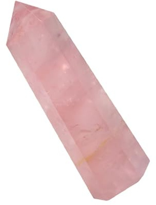 Adorno de Mesa de Piedra Rosa Natural Hexagonal para Hogar | Piedra Preciosa para Manualidades, Uso en Casa, Pieza Delicada y Creativa, Obsequio para Familia o Colegas