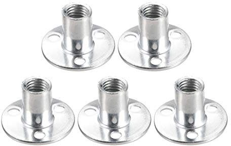 sourcing map 5 Stücke M12x40x2,5mm Brad Loch T-Nut Mutter Kohlenstoffstahl T Muttern Möbelbeschläge Flanscheinsatz Innengewinde