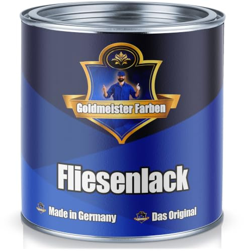 Goldmeister Farben 2 Komponenten Fliesenlack Weiß Grau Silbergrau Lichtgrau Anthrazitgrau Cremeweiß Schwarz Farbauswahl - glänzend (1 L, Schwarz)