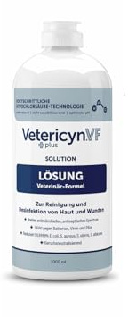 ecuphar Vetericyn VF +Plus Lösung | 1000 ml | Reinigungs- und Desinfektionsmittel für alle Tiere | Zur Reinigung und Desinfektion von Wunden und stark beanspruchten Hautpartien