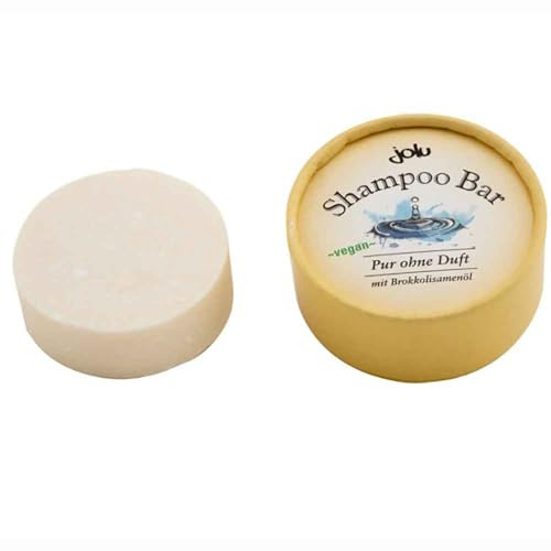 Jolu - Shampoo Bar pur ohne Duft - Festes Haarschampoo mit Brokkolisamenöl