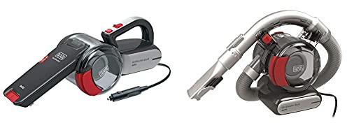 BLACK+DECKER Aspirateur à Main Filaire, Spécial Voiture, Poignée Ergonomique et Branchement Allume-Cigare, Prolongateur, 440 ML, 12V, PV1200AV-XJ & Aspirateur Voiture/Main Dustbuster Flexi PD1200AV