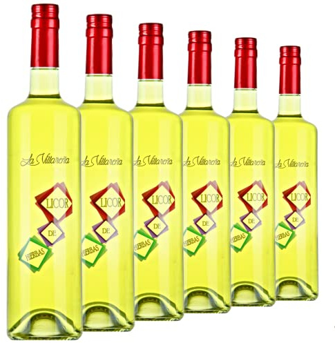 Licor de Hierbas Graduación 30% - Elaborado en La Rioja - Lote 6 botellas 70cl - Aguardiente a partir de Orujos con Destilación Lenta y Constante de Hierbas