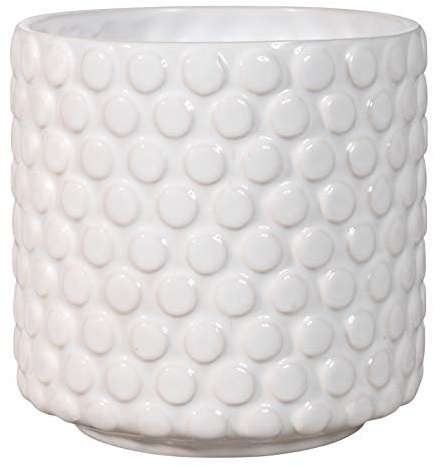 Nordring Retro Übertopf Vintage Pflanztopf für Zimmerplanzen Blumentopf Dotty M (12,5 cm ø), weiß, Keramik