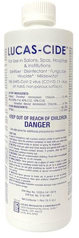 LUCAS-CIDE Salon and Spa Disinfectant Multipurpose Surface Sanitizer, EPA Disinfectant Cleaning Supplies Solution 16 Fl Oz - Blue