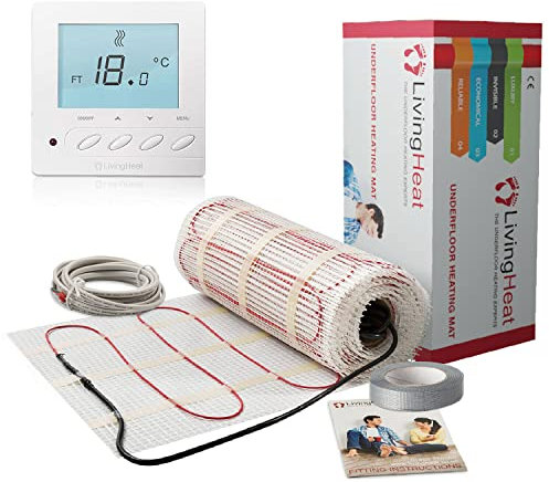 Electric Underfloor Heating Mat Kit 3/m² - 200w /m² with M5 Manual Thermostat