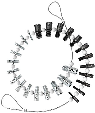 Gewindeprüfer für Muttern und Schrauben, Gewindesteigungslehre, 26-Zoll-Innengewinde-Identifizierungswerkzeug, Schraubengewindelehre mit 14 Zoll und 12 Metrischen Messgeräten